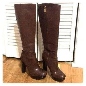MK brown leather boots